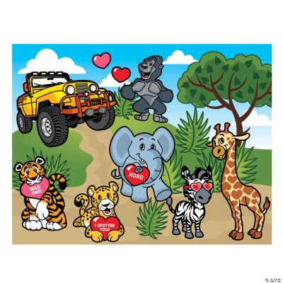 Make-A-Valentine Wild Safari Sticker Scenes