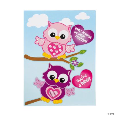 Make-A-Valentine Owl Sticker Scenes