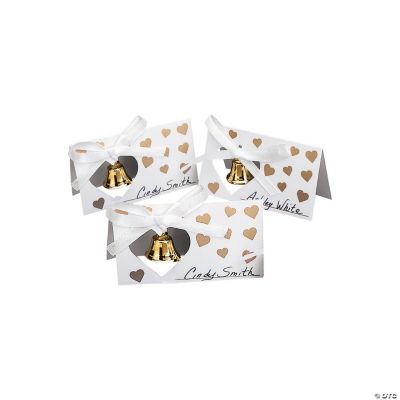 Goldtone Wedding Bell Place Cards