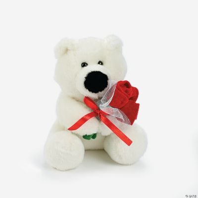 Plush Polar Bear With Roses