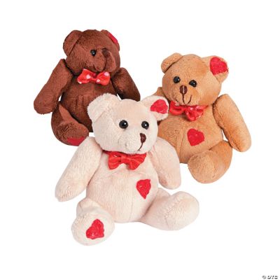 Plush Valentine Patchwork Bean Bag Bears