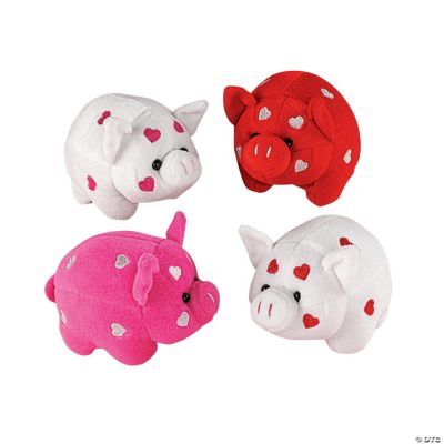 Plush Pigs With Embroidered Hearts