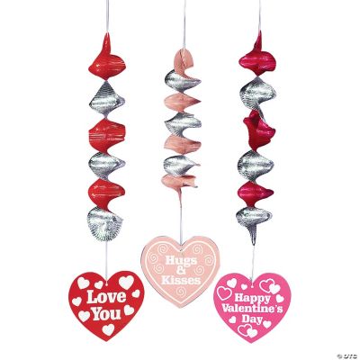 Valentine Hearts Dangling Spirals