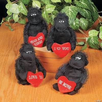 Plush Valentine Gorillas With Heart