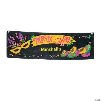 Personalized Mardi Gras Banner - Small