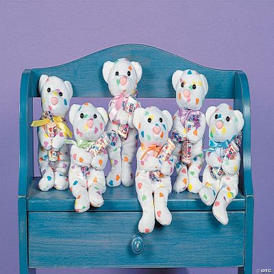 Plush Pastel Heart Bears With SMARTIES® Roll Candy