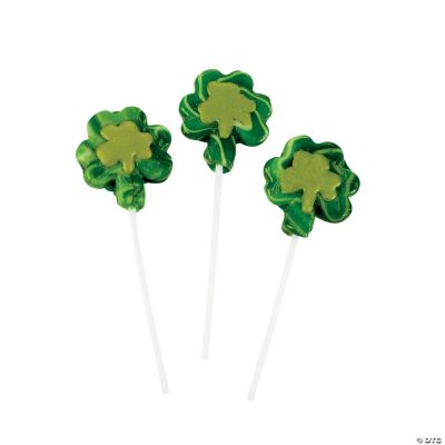 Shamrock-Shaped Swirl Pops