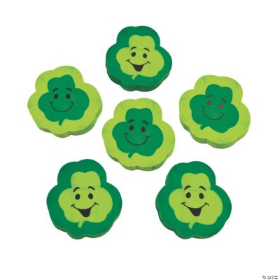 Shamrock Die Cut Erasers