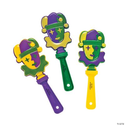 12 Mardi Gras Jester Hand Clappers