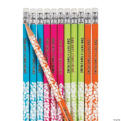 Personalized Hibiscus Pencils