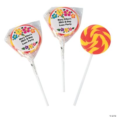 Personalized Luau Swirl Pops