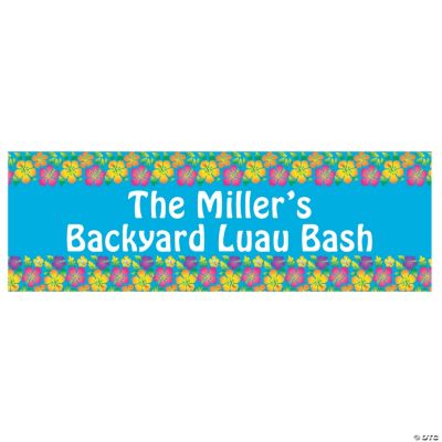 Personalized Multicolor Luau Banners