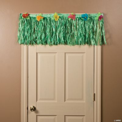 Short Luau Green Grass Doorway Banner