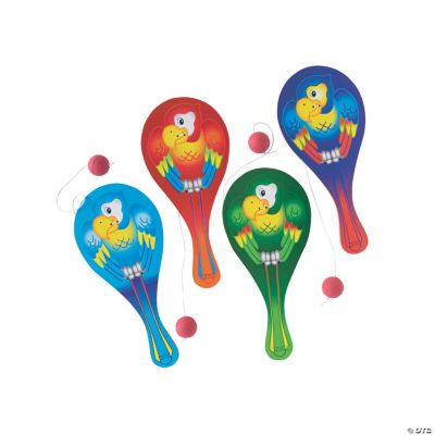 12 Parrot Paddleballs