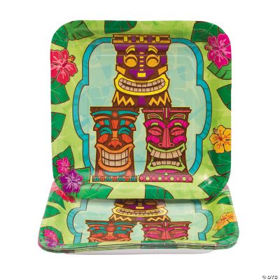 8 Tiki Square Dinner Plates