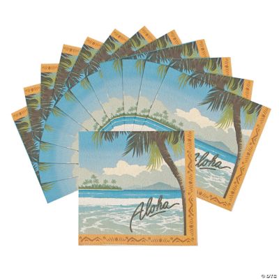 16 Vintage Postcard Luau Lunch Napkins