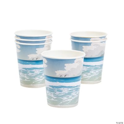 8 Vintage Postcard Luau Cups