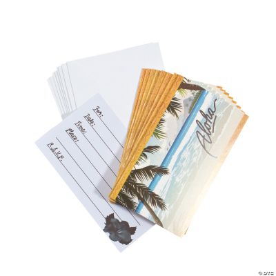 8 Vintage Postcard Luau Invitations