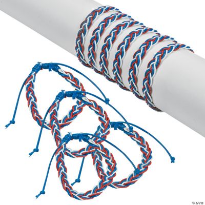 Red, White & Blue Braided Friendship Bracelets