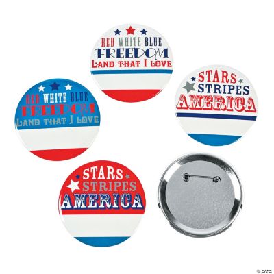 Patriotic Word Name Buttons