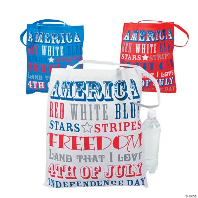 Large Patriotic Word Tote Bags