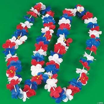 Patriotic Flower Leis