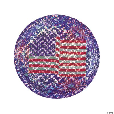 Prismatic Patriotic Laser Dinner Plates