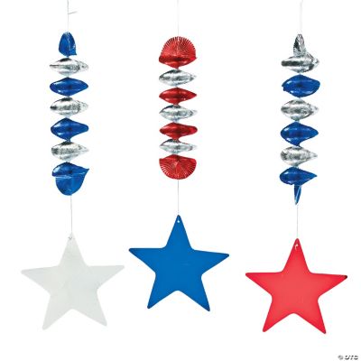 Patriotic Stars Dangling Spirals