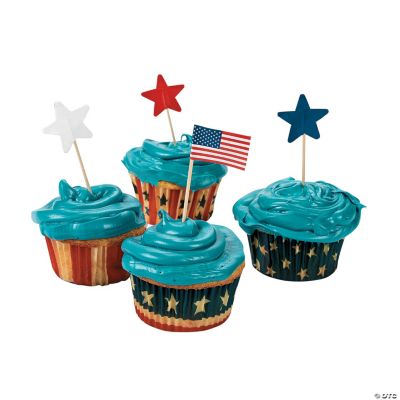 Patriotic Baking Cups With Picks