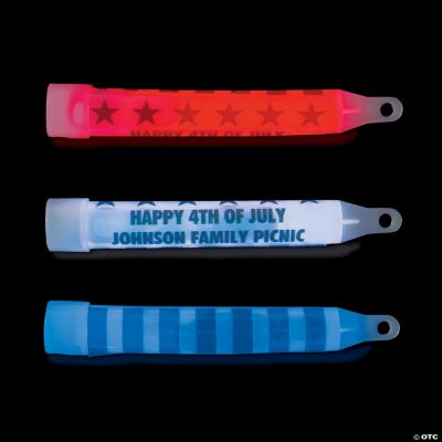 Personalized Red, White & Blue Glow Sticks
