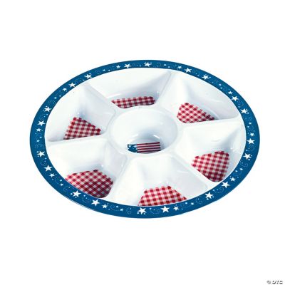 Patriotic Gingham Round Platter