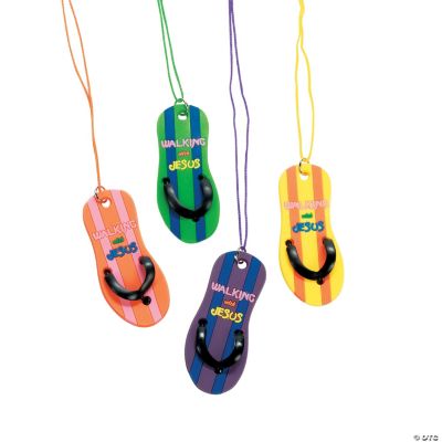 “Walking With Jesus” Flip Flop Necklaces