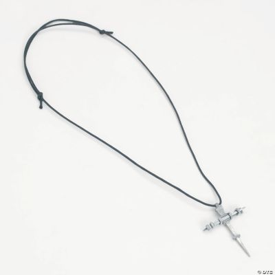 Pewtertone Nail Cross Necklaces