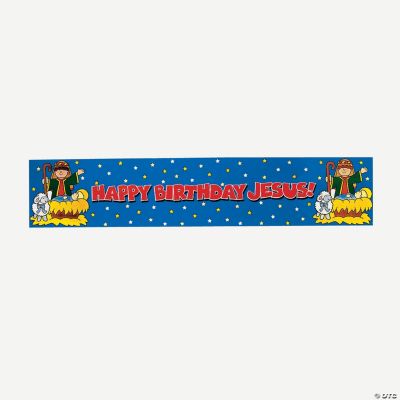 “Happy Birthday Jesus” Metallic Banner