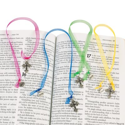 Ornate Cross Ribbon Bookmarks