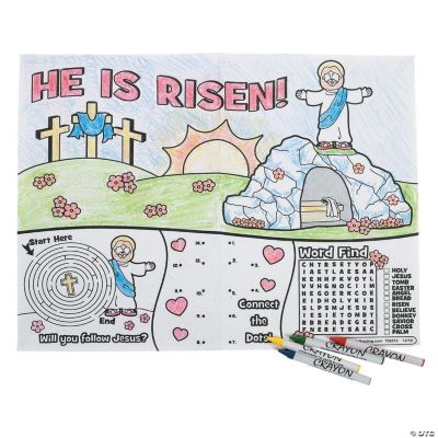 Lent Activity Place Mats With Crayons