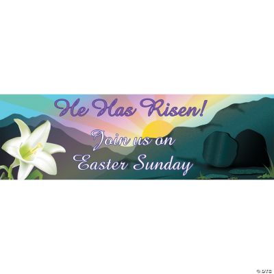 Personalized Medium “He Has Risen” Banner