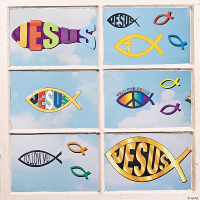 Religious Fish Window Clings
