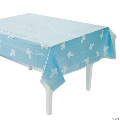 Clear Cross Print Table Cover