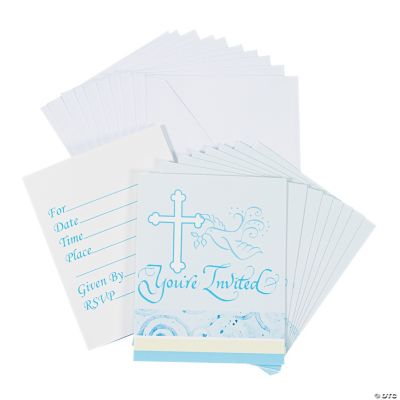 Blue Faithful Dove Invitations