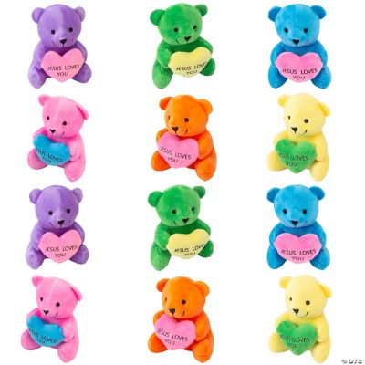 Plush Religious Bears With Embroidered Hearts