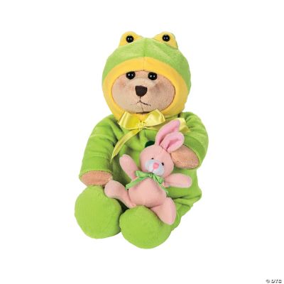 Plush Bear In Frog Costume