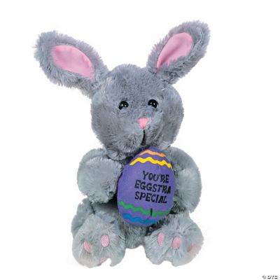 Plush “You're Eggstra Special” Gray Bunny