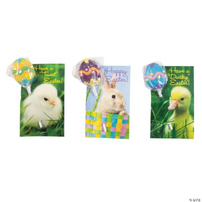 Easter Animal Suckers With Cards