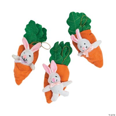 Plush Bunnies in Carrot Pouches