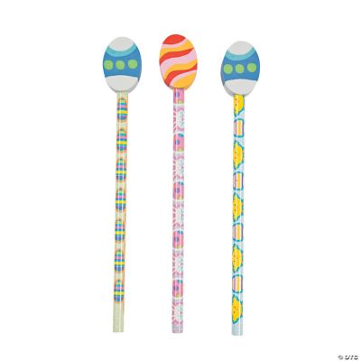 Egg Eraser-Topped Pencils