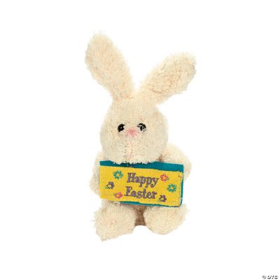 Plush Easter Bunny With Embroidered Sign