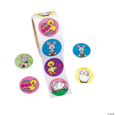 Easter Bunny & Chick Roll Stickers