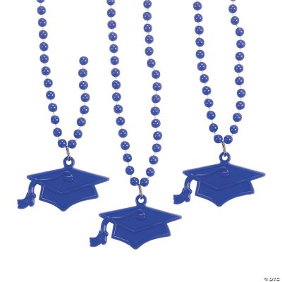 Beaded Graduation Mortarboard Necklaces - Purple
