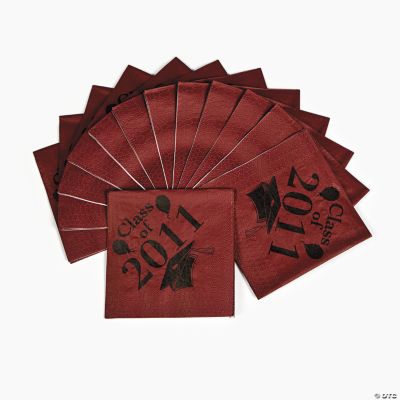 “Class Of 2011” Beverage Napkins - Burgundy